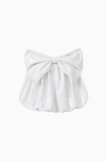 Glossy Bow-detail Skirt