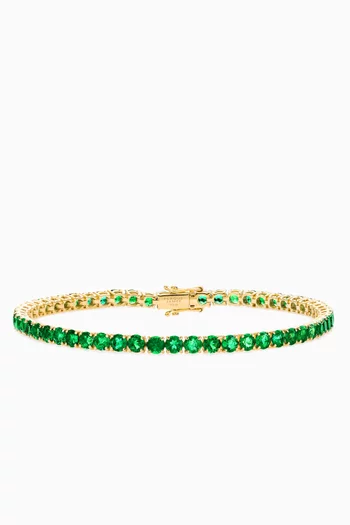Tennis Emerald Bracelet in 18kt Gold