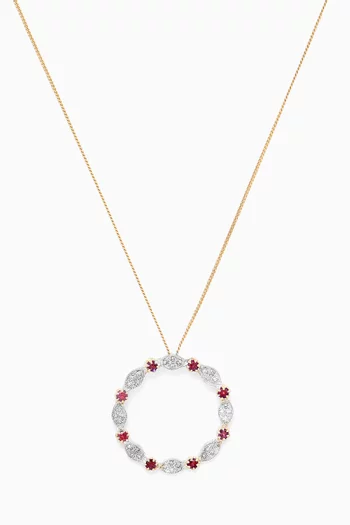 Ava N2 Diamond & Pink Sapphire Necklace in 14kt Gold