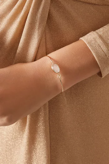 سوار اورسو بحلية مرصعة بحجر القمر ذهب أصفر عيار 9