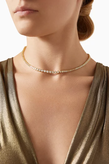 Tennis Necklace in 18kt Gold-plated Sterling Silver