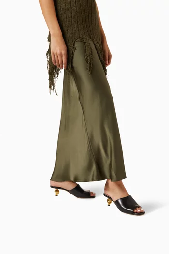 Knot Square-toe Mules in Leather