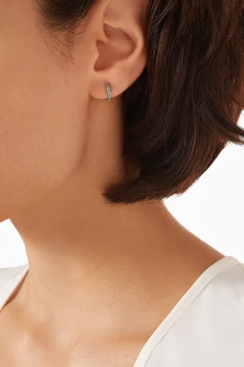Mini Infinity Hoops with Emeralds in 18kt White Gold