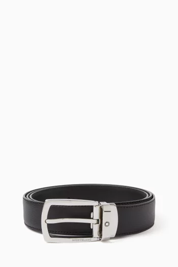 Logo Buckled Belt in Leather, 30mm