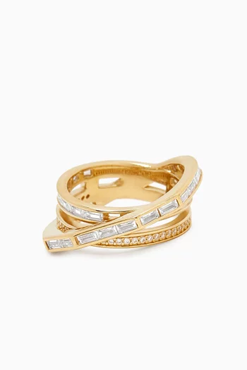 خاتم فيرونا فضة إسترلينية مطلية بالذهب عيار 18