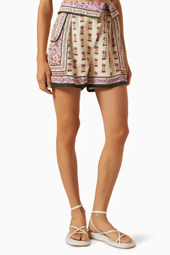 Sophie Printed Shorts in Viscose-blend
