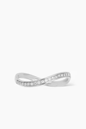 Infinity Diamond Ring in 18k White Gold