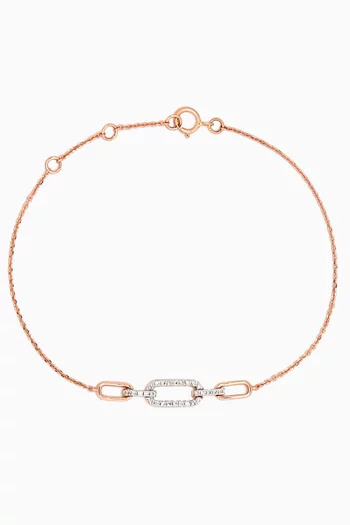 Lync Chain Diamond Bracelet in 18kt Rose Golld