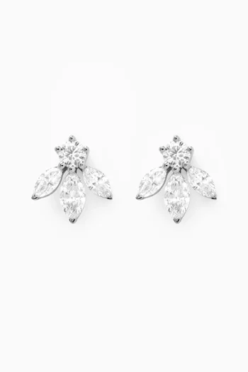 Pixie Wings Diamond Stud Earrings in 18kt White Gold