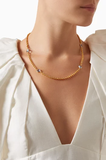 قلادة فينتج مرصعة بأكوامارين صناعي من التسعينيات مجموعة ريديسكفورد