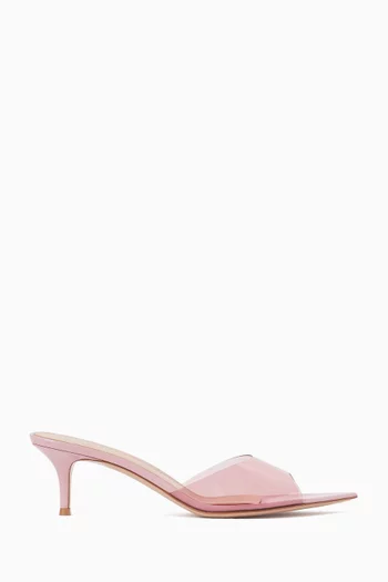 Elle 55 Mule Sandals in PVC & Patent Leather