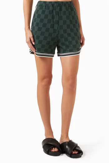 Rayne Checkerboard Shorts in Pique-knit