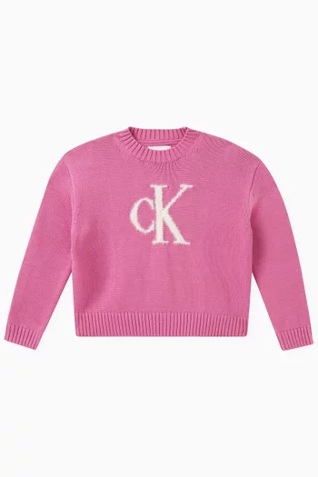 Monogram Sweater in Cotton Knit