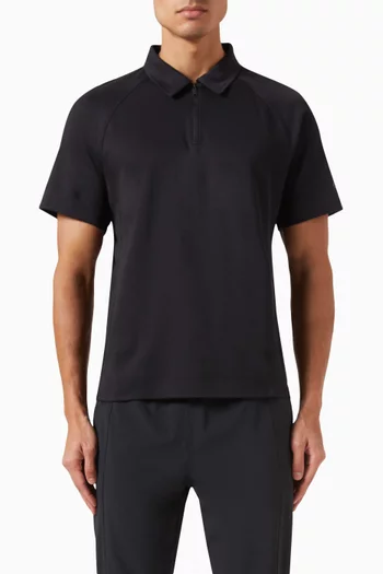 Zip Up Polo T-shirt in Jersey