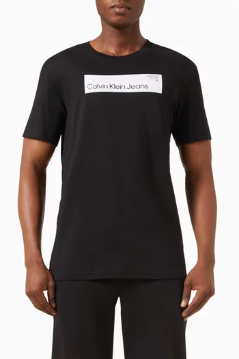 Buy Calvin Klein Jeans Black Box Logo T shirt in Cotton jersey for