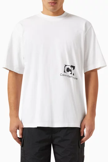 Calvin klein jeans hot sale t shirt white