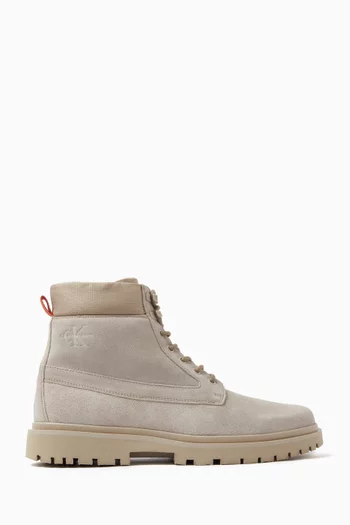 Mid Lace-up Boots in Suede