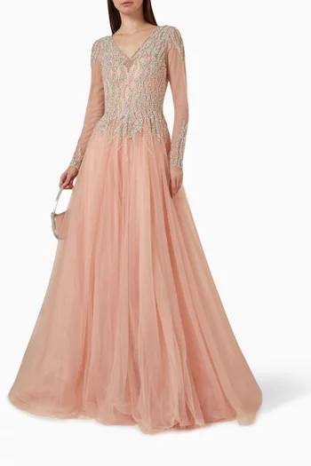 Crystal-embellished Gown in Tulle