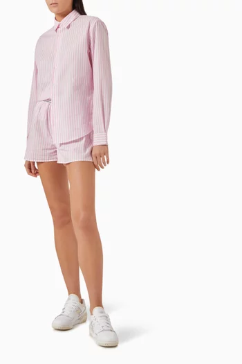 Embroidered Button-down Shirt in Cotton