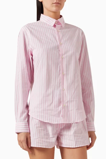 Embroidered Button-down Shirt in Cotton