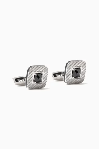 Limited Edition Spinel Square Cufflinks in Rhodium-plated Sterling Silver