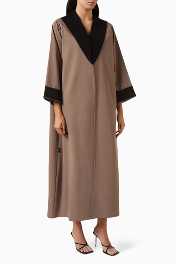 Two-tone Embellished Abaya