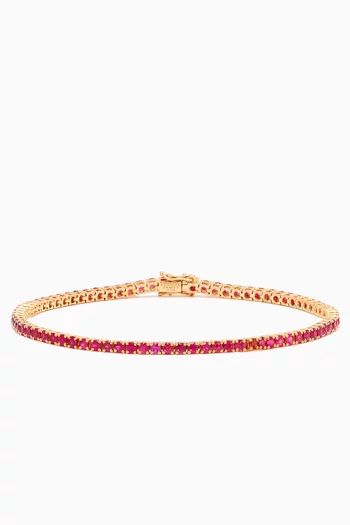 Ruby Tennis Bracelet in 18kt Gold