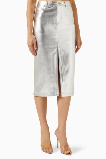 Oaklyn Midi Skirt in Vegan Leather