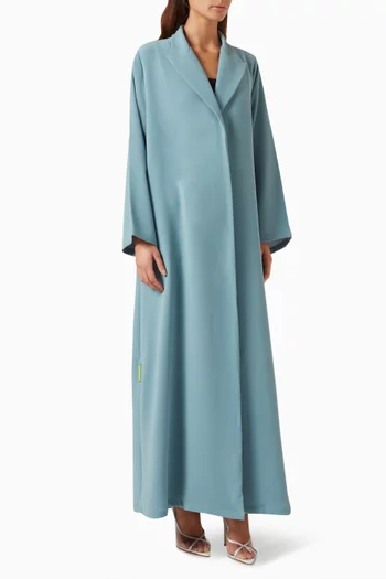 Peak Lapel Jacket Abaya in Polycrepe