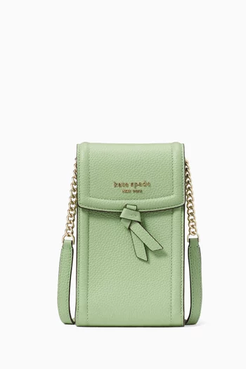 Knott North South Phone Crossbody Bag in Leather