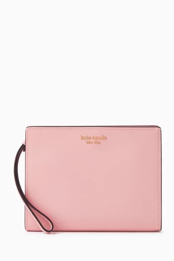 Morgan Gusseted Wristlet in Leather