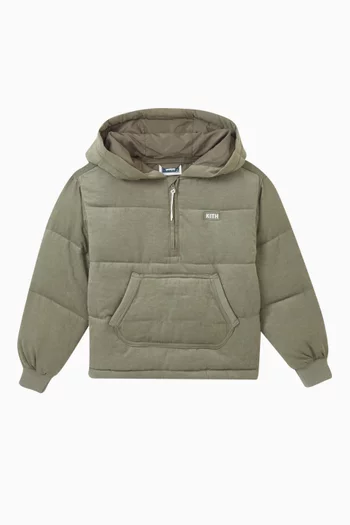 Fayette Quilted Hoodie in Suede