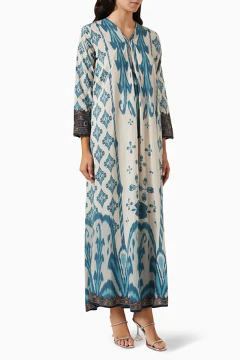 Printed  Jalabiya Dress in Cotton