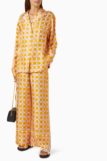 Maize Check Fields Pants in Silk