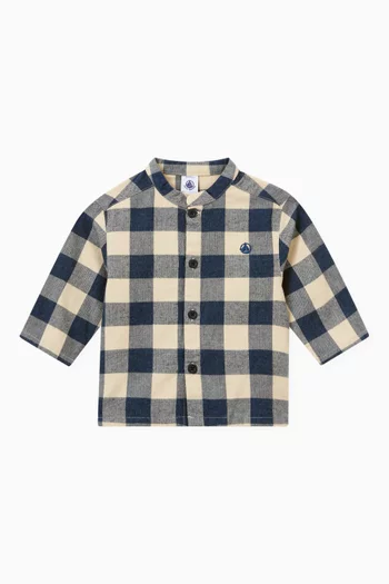 Checked Flannel Shirt in Cotton