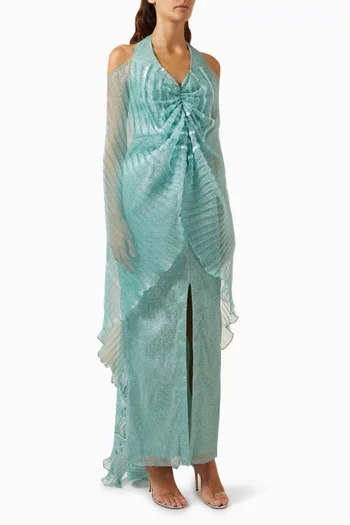 Butterfly-sleeve Dress in Shimmer-tulle