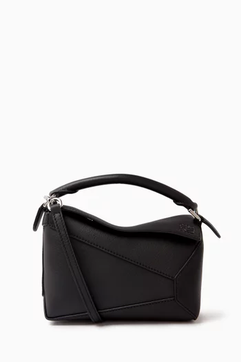 Mini Puzzle Top-handle Bag in Calfskin Leather
