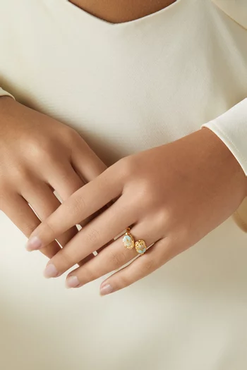 Duality Scaramouche Ring in 24kt Gold-plated Metal
