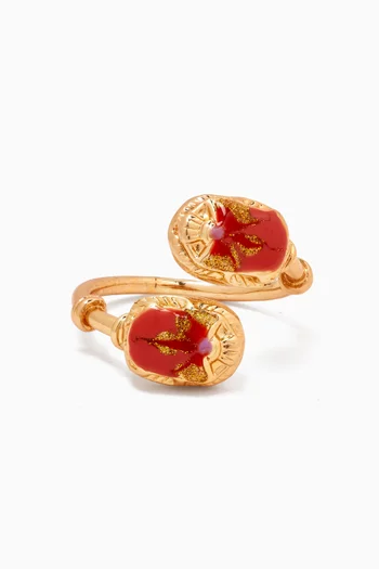 Duality Scaramouche Ring in 24kt Gold-plated Metal