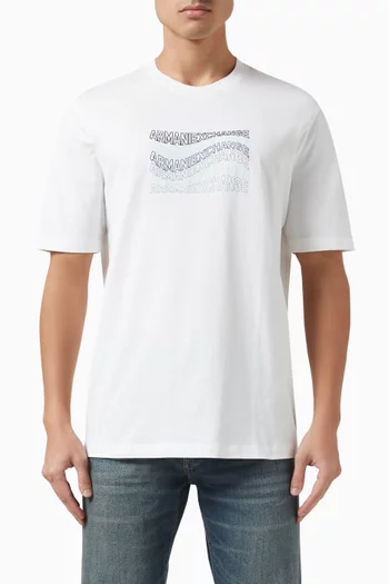 Wavy Logo-detail T-shirt in Cotton