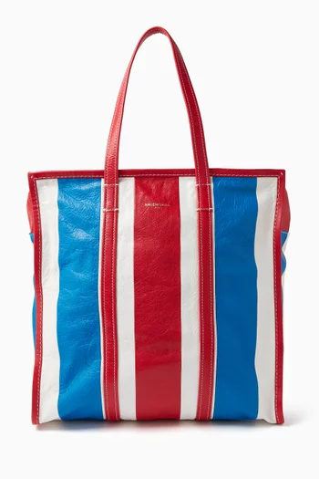 حقيبة يد بازار مخططة جلد