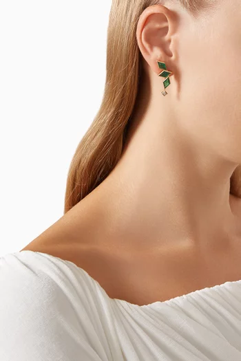 Diamond & Emerald Earrings in 18kt Gold