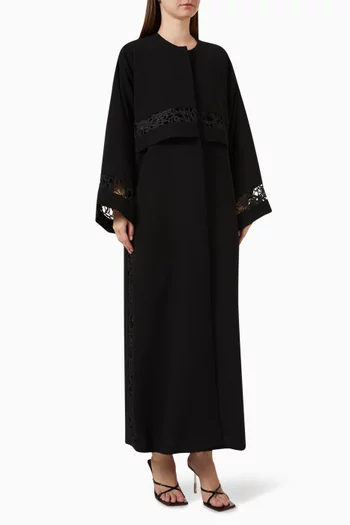 Lace-panelled Abaya