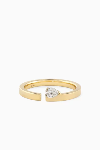 Floating Pear Diamond Ring in 14kt Gold