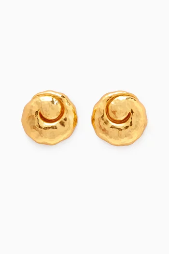 Leela Clip Earrings in 24kt Gold-plated Brass