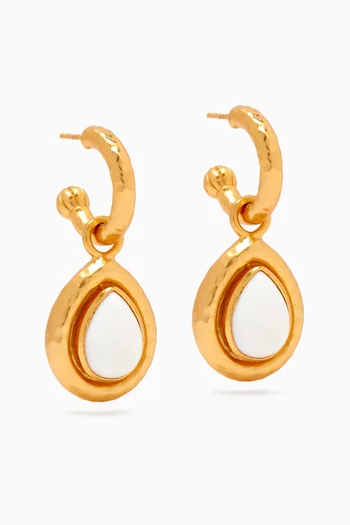 Ines Stone Drop Earrings in 24kt Gold-plated Brass