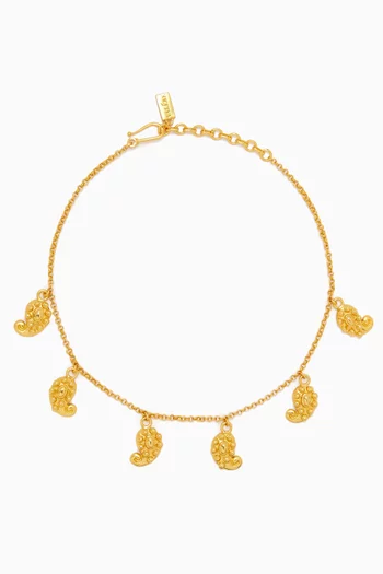 Anya Choker Station Necklace in 24kt Gold-plated Brass