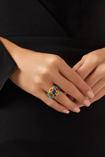 Alicia Stone Ring in 24kt Gold-plated Brass