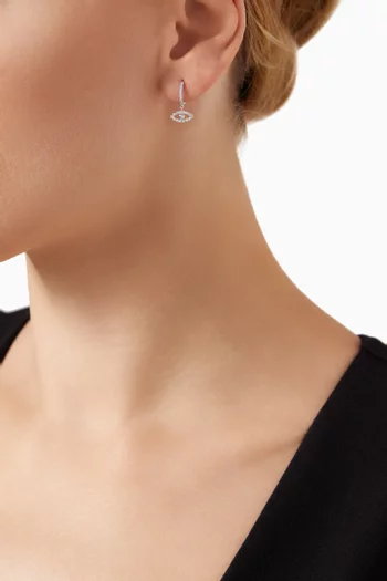 Eye Diamond Pavé Single Hoop Earring in 18kt White Gold