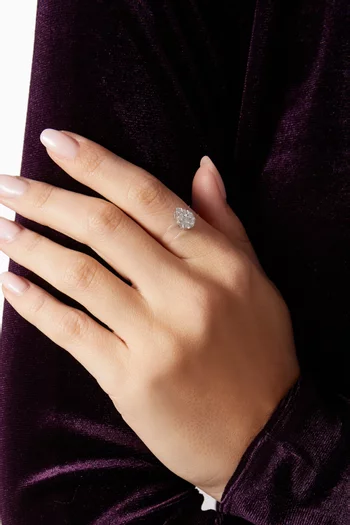 Floating Diamond Pear Ring in 18kt White Gold